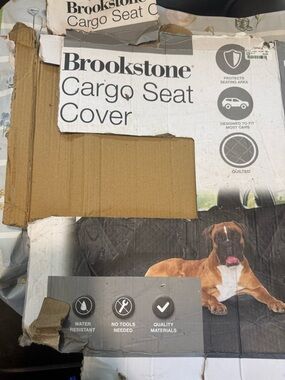 Brookstone Quilted Black Cargo Seat Cover for Pets